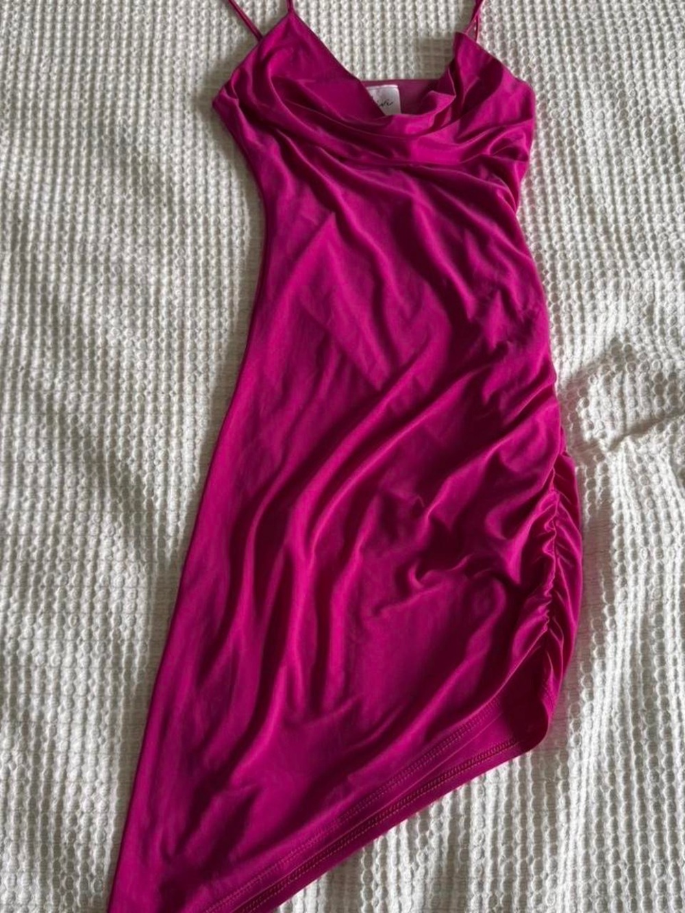 Olivia Rae Fuchsia Asymmetrical Slip Dress